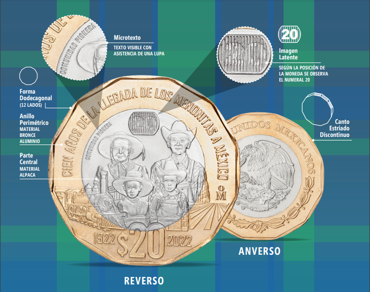 Celebra con moneda 100 años de llegada de menonitas a México